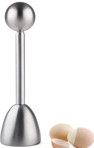 ZHjuju Abrehuevos de Acero Inoxidable Cortador de Huevo, Separador y Abridor de Cáscara para Huevos Cocidos y Crudos - Herramienta de Cocina para Desayunos y Postres Franceses - Fácil de Limpiar