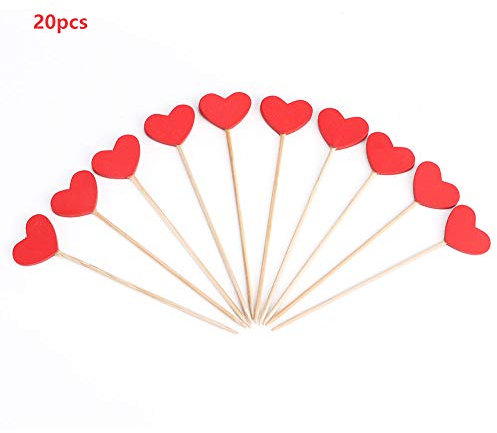 Etichette delle piante in legno tag del prezzo del giardino a forma di cuore 20 pezzi di piante durevoli ecologiche per la decorazione del negozio di fiori di decorazione del