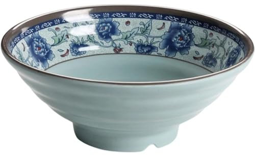 Abbdbd Grande Ciotola in Melamina per Ramen, Ciotola Giapponese per Zuppa di Noodle, Ciotole in Porcellana E Bianca, Ciotole per Zuppa di Noodle Udon, Stoviglie in Melamina per Insalata, Udon, Soba