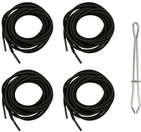 YiYiLiang 4 unidades de cordón para pantalones de chándal de 160 cm, cordón para sudadera con capucha, cordón negro, cordón para pantalones de jogging, cordón para cintura de pantalones, chaquetas