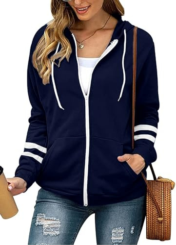 Jhsnjnr Sweatjacka dam med huva långärmad dragkedja huvtröja huvjacka dragkedja fleecejacka sport sweatshirt joggingbyxor