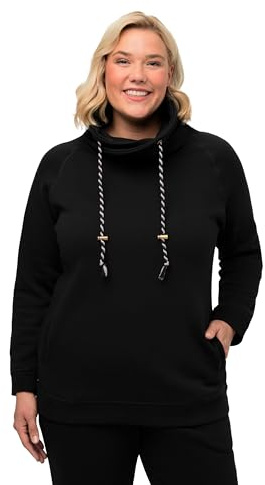 Ulla Popken Damen große Größen, Sweatshirt Schwarz 54-56