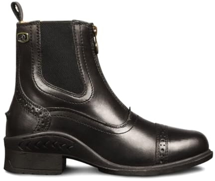 Ovation Women's Comfortable Durable Stylish Warm Water-Resistant Leather Equestrian Horse Riding Tuscany Zip Paddock Boot, Black, Size 6.5