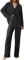 Geagodelia Damen Zweiteiler Plissee Set Elegant Hosenanzug Langarm Revers Bluse + Weites Bein Hose Sommer Herbst Outfit Casual Loungewear Streetwear (Schwarz, S)