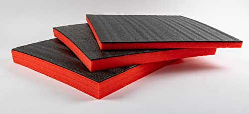 TYGR Foam 600x600x50mm röd - DIY skuminsats för verktyg, kamera & co. | Verktygsinlägg | Fallinlägg | Systeminlägg | Kaizen