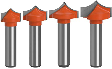 Saipor 8mm Schaft Abrundfräser 4 Stück Rundfräser C3 Hartmetall Bestückt Radiusfräser Holz Oberfräse Fräser Set