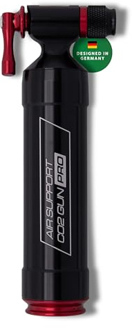 CONTEC CO2-Kartuschenpumpe Air Support CO2 Gun, 8,3 bar, 120 psi, passend für AV/SV, Luftpumpe für Fahrräder, Aluminium, MTB Zubehör, Fahrrad Gadget