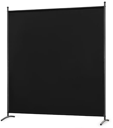 Angel Living Paravent 1 Panneaux Diviseurs de Chambre Séparateur de Panneaux Indépendant Paroi de Séparation Murale Séparation Visuelle pour Bureaux, Chambre à Coucher, 162 x 180cm (Noir)