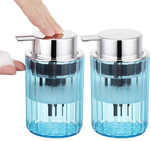 Segbeauty Schaum Seifenspender, 2 Stück 300ml Seifenspender Blau, Schaumspender Seife Plastik, Shampoo Spender für Dusche, mit Schaumpumpe, für Dusche
