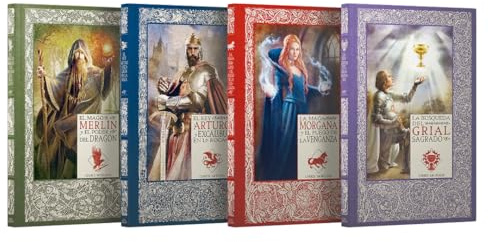 Pack Mitos y Leyendas del Rey Arturo I. Contiene 4 libros: El mago Merlín y el poder del dragón, El Rey Arturo y Excálibur en la roca, La magia ... ... de la venganza, La búsqueda del Grial Sagrado
