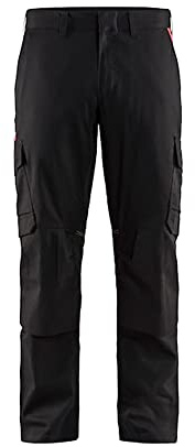 Blaklader 14481832 Pantalons industriels poches extensibles et genouillères, noir/rouge, taille C60