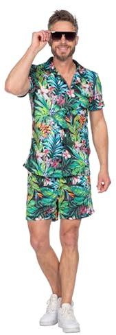 WILBERS & WILBERS 5040 – festival set med Hawaii-tryck, skjorta och byxor, festoutfit för män, sommardräkt