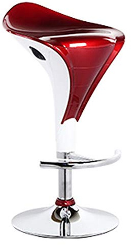 Bar Stool ABS Seat Built-in Footrest Gas Lift Adjustable Height Stable Base 7 Colors (Color : Black) (Dark Red)