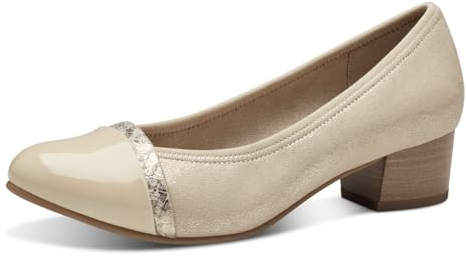 Jana Damen Pumps Kleiner Absatz Vegan, Gold (Gold Met Str), 39 EU