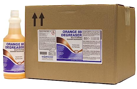 DENCO DISTRIBUTING, INC. Warsaw Orange 88 Degreaser - Quart Size - 12 Bottles Per Case - Heavy Duty Cleaner Degreaser for Industrial Applications (12)