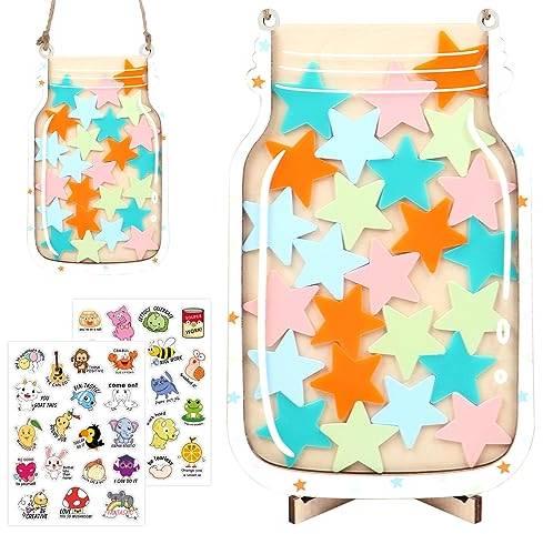 Star Reward Jars, Stern-Belohnungsglas, Anreizglas, Personalisiertes Belohnungsglas,Personalisierte Sterne Belohnungsglas für Kinder, Motivierende Belohnungsgläser für Jungen Mädchen (Sterne)