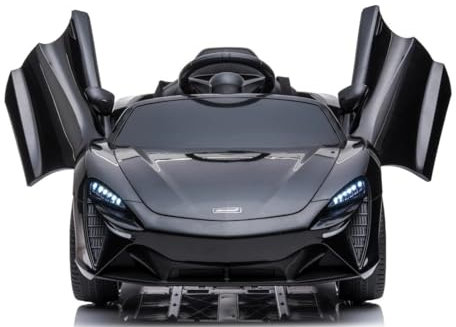 McLaren Batterie pour enfants Noir + Traction 4 x 4 + Télécommande + Démarrage libre + EVA + Audio LED
