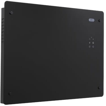 ECOSO Vitrum 1500W Black UK Plug WiFi Glass Panel Smart Electric Heater Feet - 465mm x 640mm