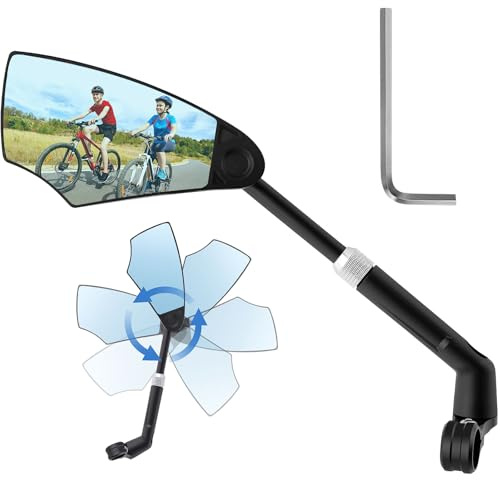 Specchietto retrovisore per bicicletta, sinistro 1 pz. Specchietto retrovisore regolabile a 360°, specchio per bicicletta scalabile retrattile, manubrio 20-23 mm