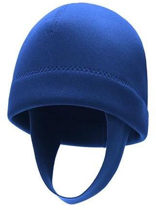 Stretchy Neoprene Diving Hood Thermal Wetsuit Scuba Diving Hat Cap Swim Caps with Chin Straps Snorkeling Neoprene Surf Beanie 2 mm Diving Headgear (Blue, L for head circumference: 21.4-22.8inches)