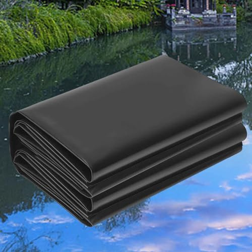 Heavy Duty HDPE Dammfoder HDPE-dammunderlägg 4x5m 5x6m 6x7m 7x8m 8x10m 10x12m Fiskdammsfolie Ogenomtränglig dammmembran för utomhusdammar, fontän, vattenfall, vikbar fiskdammsfolie(4x8m)