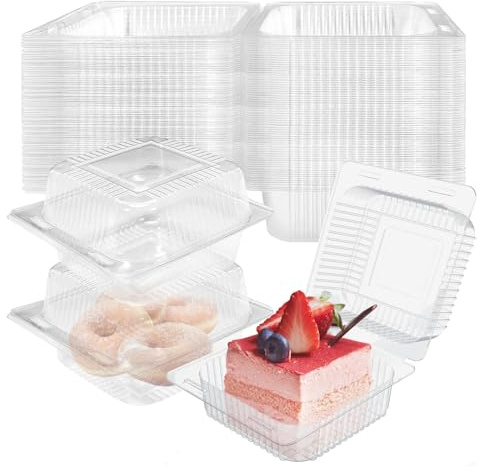 Hiuyavy Cake Slice Boxes Individual, 120PCS Boxes Individual for Cake Slice Portions, Cupcake Containers Portions Muffins Salad Cheese