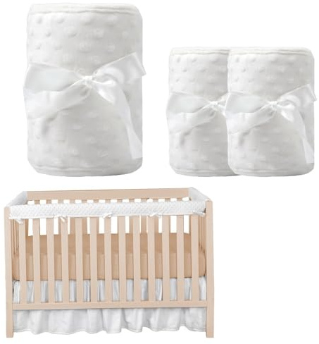 BUERPINKING Set di 3 paraspigoli per lettini, protezione per il letto, paraspigoli, protezione universale per gli angoli, protezione dei bordi (bianco)