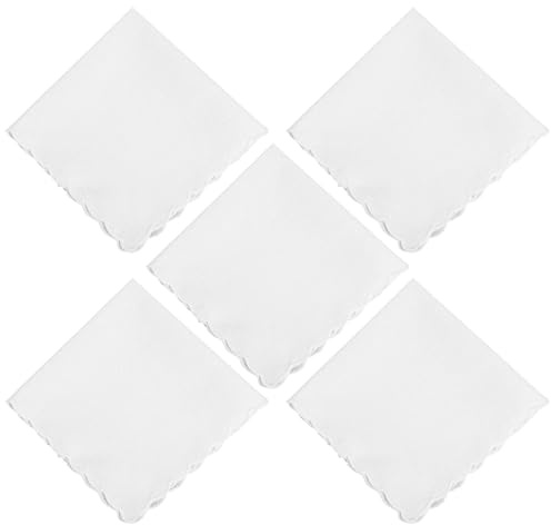 Aphumedc 5 piezas de pañuelos para hombre, toallas de bolsillo de algodón suave blanco, pañuelos de algodón 100% para boda, toalla clásica de traje