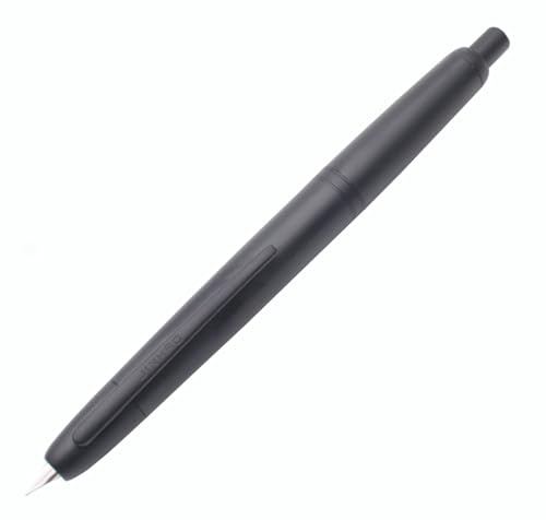 JINHAO 20 Retractable Press Fountain Pen Resin Pen with Ink Converter (Matte Black, 0.38mm Nib)