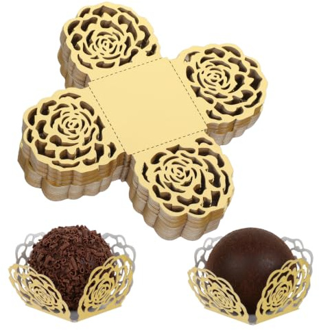 50 st mini muffins pappersformer Muffinformer bakformer papper choklad truffel inslag Rose pralineformer papper Muffinformpapper för cupcake födelsedag bröllop