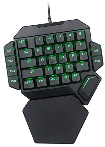 Heayzoki One Handed Gaming Keyboard,RGB Backlit 35 Keys Portable Mini Gaming Keypad,Mechanical Keyboard With Macro Definition Function,for Win XP/Vista/Win7/8/10
