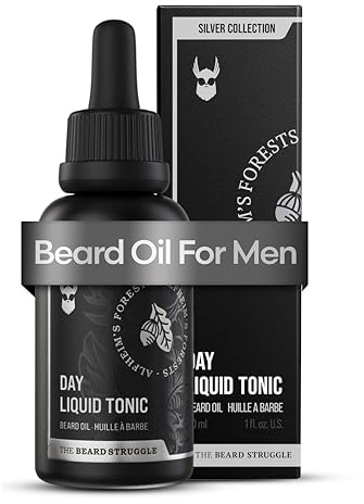 The Beard Struggle - flytande tonic skäggolja på dagen - silverkollektion (Alfheims skogar) - skäggolja för män - återfuktar, mjukar upp håret, minskar klåda (30 ml)