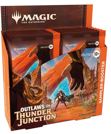 Magic: The Gathering – Outlaws von Thunder Junction Sammler-Booster-Display – 12 Booster (180 Magic-Karten) (deutsche Version)