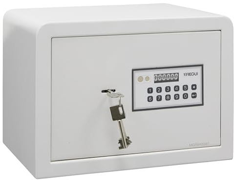 ARREGUI Magna 590020 Cassaforte da Armadio con Serratura a Doppia Sicurezza | Cassetta di Sicurezza con Codice e Chiave | Cassaforte Picolla da Mobile, Mensola o Pavimento | 25x35x25 cm | 16 L