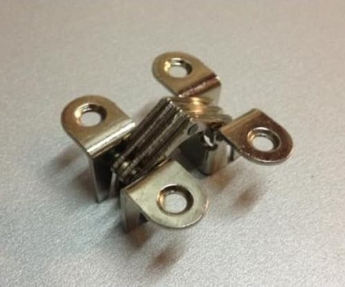 Generico Cerniera a Scomparsa Invisibile Incassata per Mobili Legno con Apertura 180° - Dimensione Disponibile: Cerniera 497 Nikelata 39,5 x 12 mm