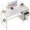 CubiCubi Schreibtisch mit 2 Schubladen und Kopfhörerhaken, 100×50×75cm Kleiner Computertisch, Bürotisch, für Arbeitszimmer, Schlafzimmer, Metallgestell, Weiß