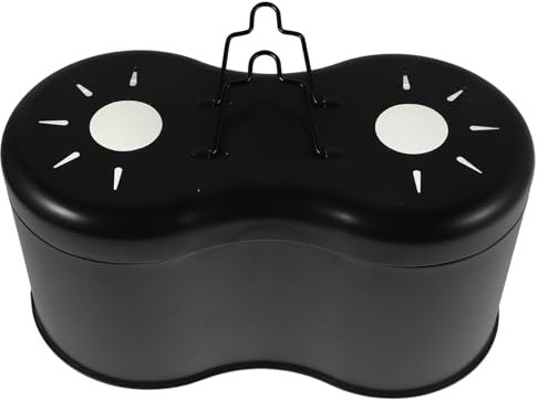 Parliky Lampada Riscaldante per Rettili e Temperature Stabili Riflettore ad Alta Efficienza con Doppio Paralume in Alluminio Nero per Tartarughe in Terrario di Vetro