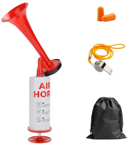 3PCS Air Horn Handheld, 130dB Portable with Earplugs & Whistle