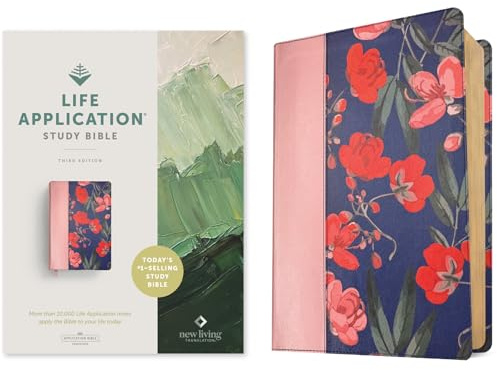 NLT Life Application Study Bible, Third Edition (LeatherLike, Pink Evening Bloom, Red Letter)
