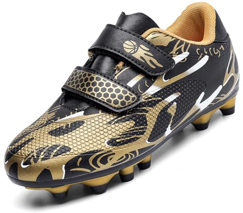 Unitysow Chaussures de Football Garçon Spike Crampons Professionnel Antidérapant Athlétisme Entrainement Chaussures de Sport Enfant Chaussures de Foot