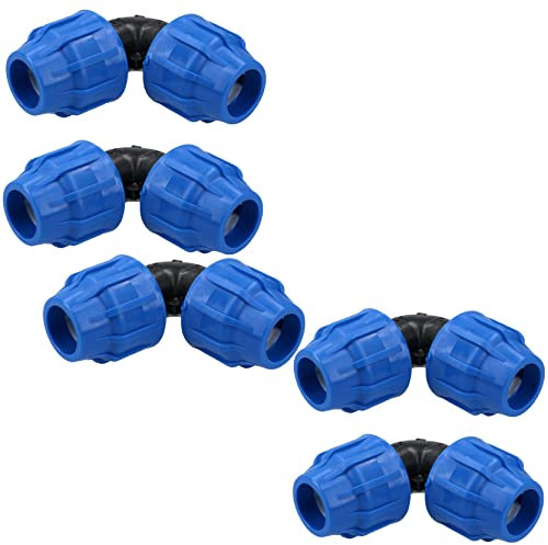Raccordo a compressione a gomito MDPE, 25 x 25 mm, 90 gradi, 5 pezzi