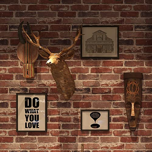 Okydoky 44x300cm ROT Stein Mauer Selbstklebende Tapete, Ziegelstein Backstein, Möbelaufkleber Wandsticker, Steintapete Vinyl Wandaufkleber, Geeignet für Wohnzimmer, Küche, Schlafzimmer,QZ-RD-3