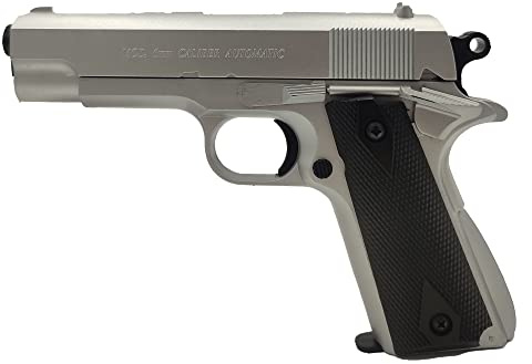 Pistolet Airsoft 1911HFC Bicolore à Ressort (Spring)/Couleur : Noir et argenté/Matière : Plastique ABS Haute Résistance/Puissance : 0.2 Joule