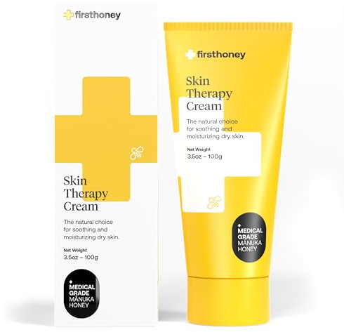 FIRST HONEY® Manuka Honey Cream for Dry & Itchy Skin | Fast Relief for Eczema, Rosacea, Psoriasis, & Dermatitis | Natural & No Fillers | Safe for Babies & Toddlers | 3.5 oz