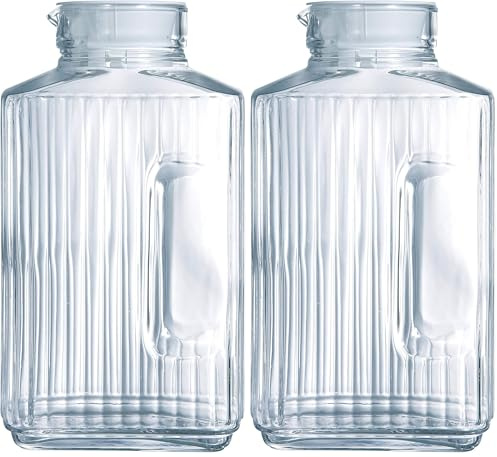 Luminarc Quadro Jarra Vidrio, capacidad 2L, diámetro 145 mm, Transparente (Paquete de 2)