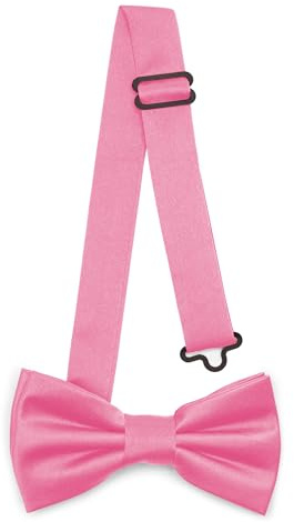 Ladeheid Pajarita para niños - Preatada, banda ajustable, diseño mate, ideal para bodas, cumpleaños, inicio escolar - Resistente y elegante BKM (10cm x 5cm, Rosa)