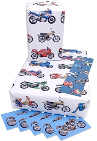 Carta da regalo per moto, confezione da 5 fogli