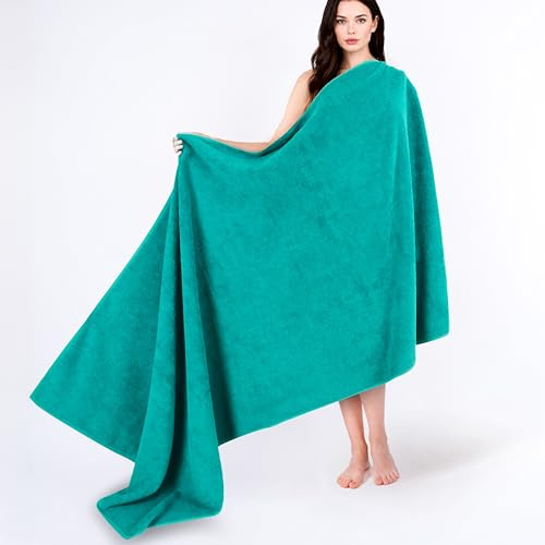 Cotton Paradise 100% bomull, 102 x 203 cm överdimensionerat badlakan, extra stora turkiska handdukar för badrum, badlakan i turkos