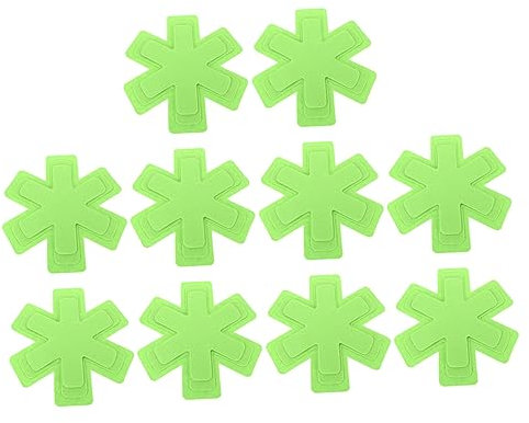 COLLBATH 10 Piezas Agarrador Hexagonal sartén separadores de ollas Accesorios cocinita separadores sartenes Estera de los divisores de Las cacerolas Protectores de ollas para apilar Green