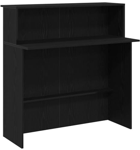 vidaXL Reception Desk Black 100x50x103.5 cm Engineered Wood, reception counter, salon reception desk, reception bar desk, front desk